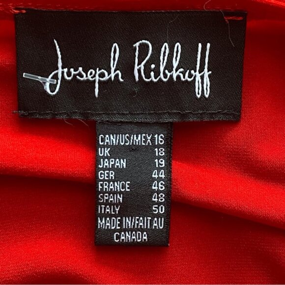 JOne Sizeeph Ribkoff Cold Shoulder Bloe Woman 16 Red Boat Neck Bling Slinky FLAW - Picture 6 of 14